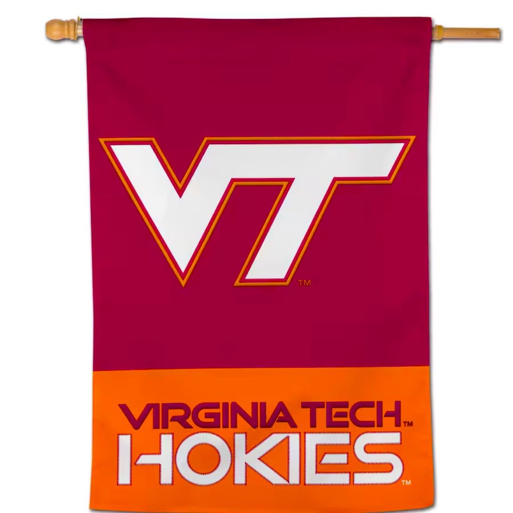 Hokies double-sided vertical banner - Maroon and Orange